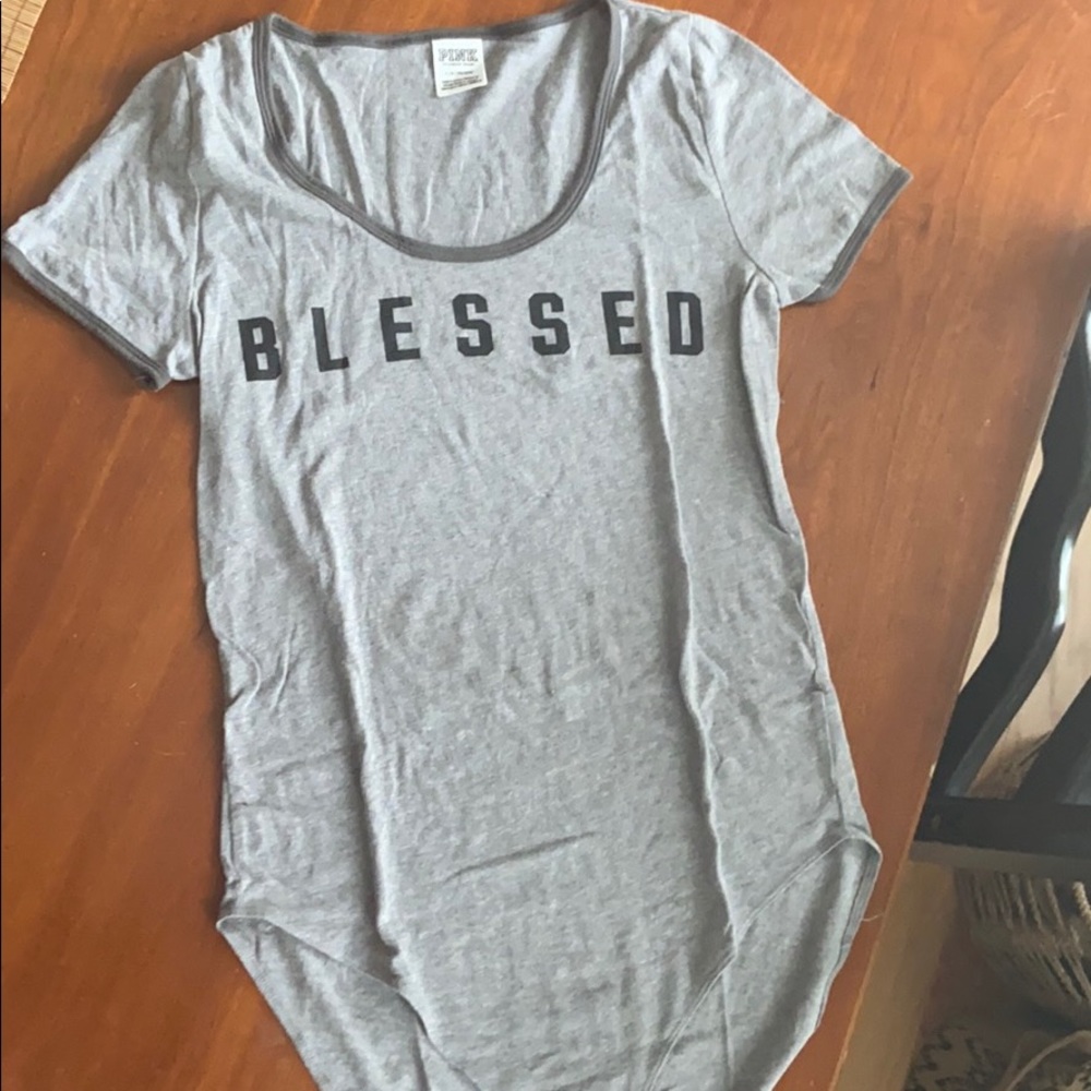 PINK Victoria’s Secret grey bodysuit